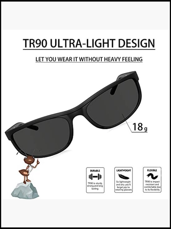 Polarized Sunglasses with UV400 Protection, Lightweight TR90 Frame main image 4